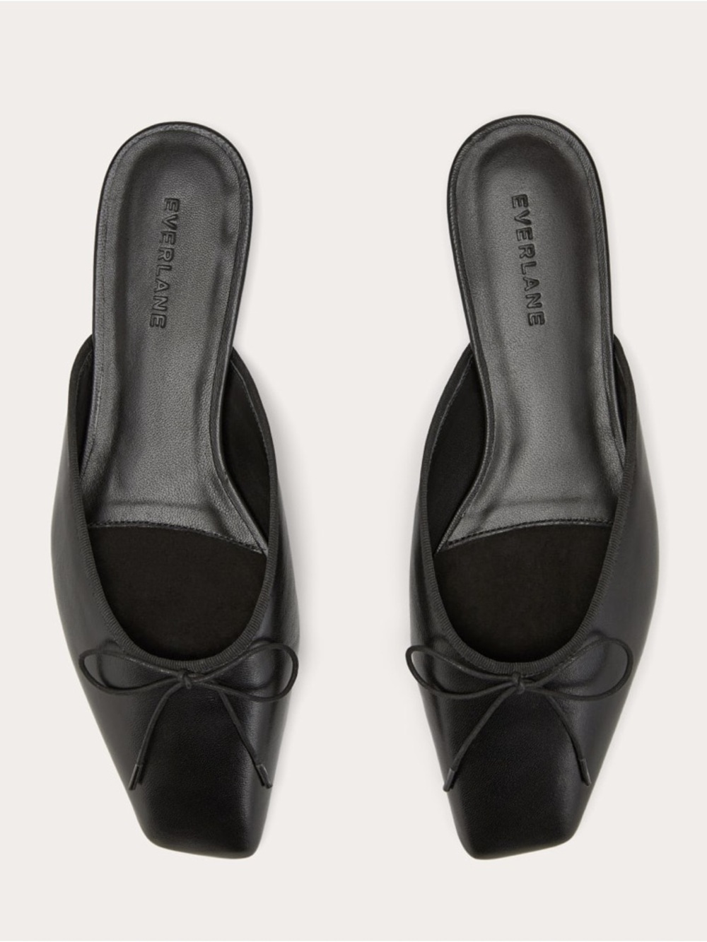 Everlane Leather Mule Black 9.5 NWB Pointed Toe Minimalist Flats